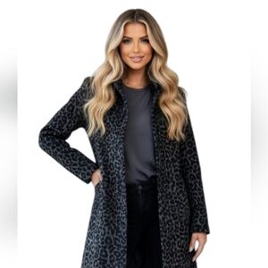NWT MELLODAY Black and White Animal Print Patterned Cardigan SIZE: small